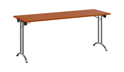 SLC 180 chrom skládací jednací stůl 1800x600, deska 25 mm, podnož chrom, deska třešeň šumavská